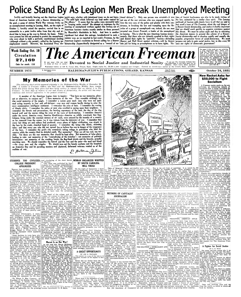 The American Freeman, Number 1873, Oct. 24, 1931